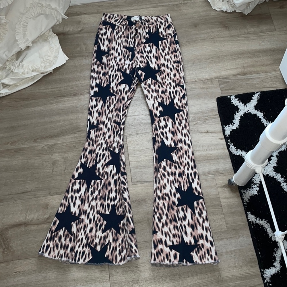 Leopard Print Flare Jeans!